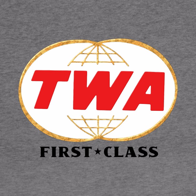 Vintage Metallic style TWA logo First Class by Artizan